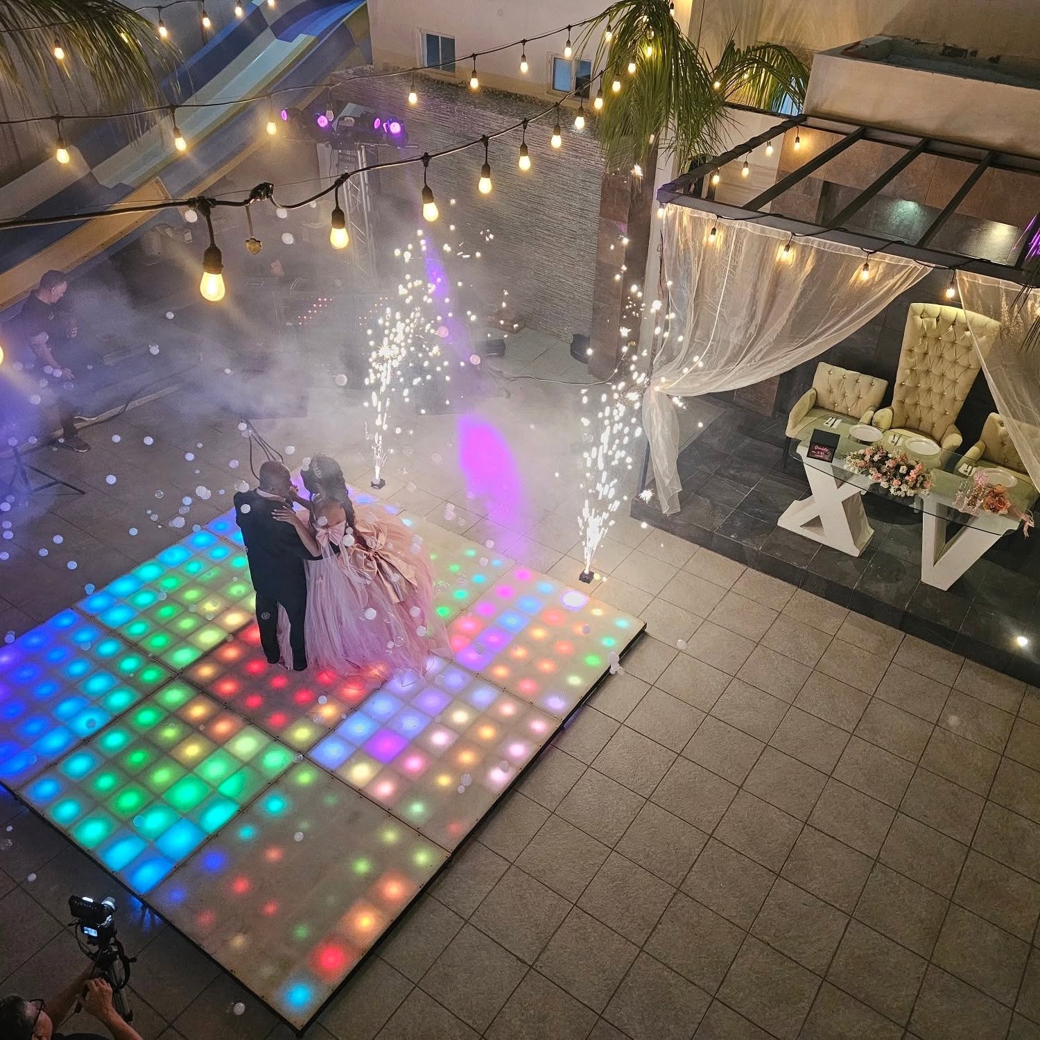 Baile de quinceañera en La Terraza de noche